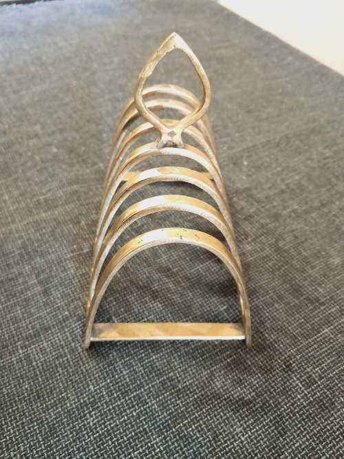 Vintage brass toast rack stand
