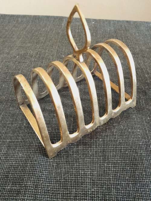 Vintage brass toast rack stand