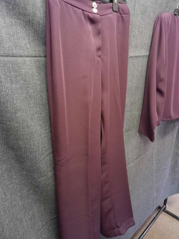 Plum blazer pants suit
