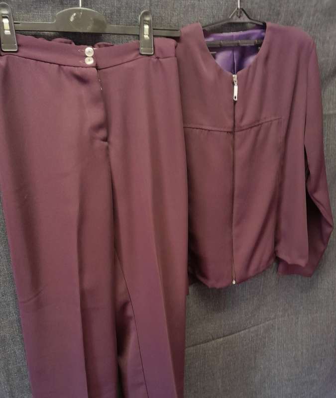 Plum blazer pants suit