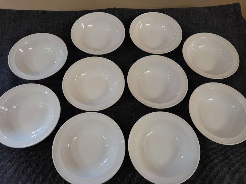 White cereal bowls - DuraCeram vitrified porcelain
