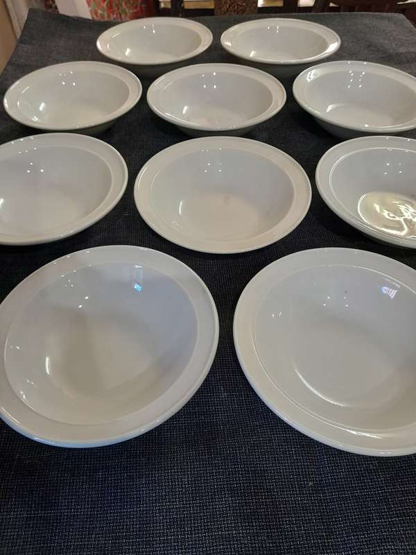 White cereal bowls - DuraCeram vitrified porcelain