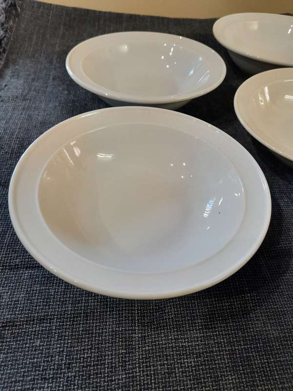 White cereal bowls - DuraCeram vitrified porcelain