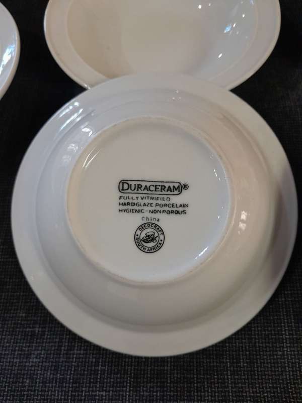 White cereal bowls - DuraCeram vitrified porcelain
