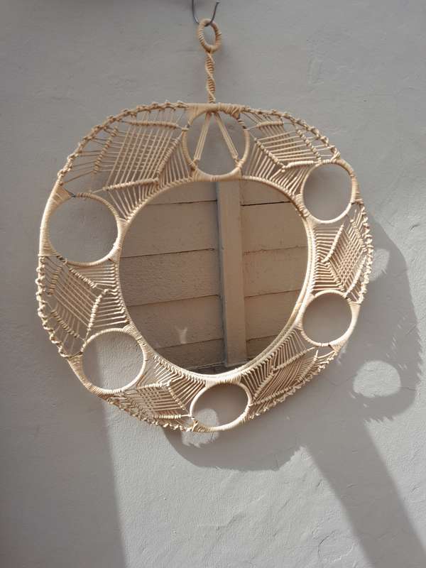 Macrame mirror heart shaped