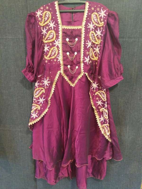 Rich plum waistcoat style women`s dress set