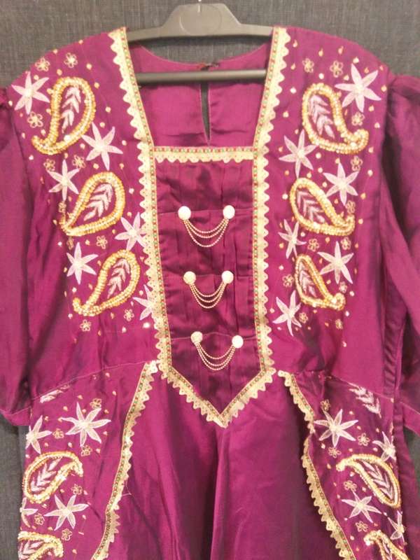 Rich plum waistcoat style women`s dress set