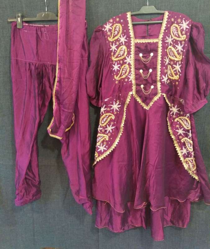 Rich plum waistcoat style women`s dress set