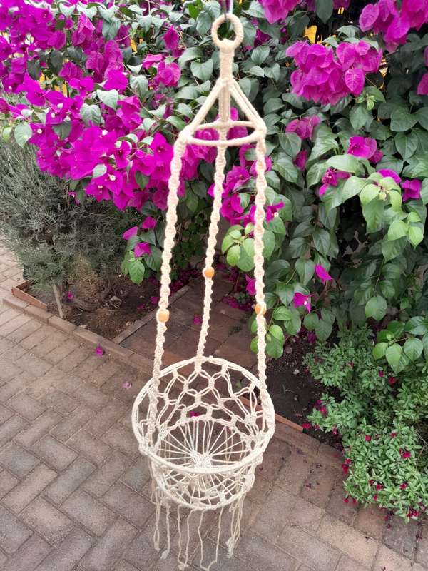 Macrame basket for pot plant handmade