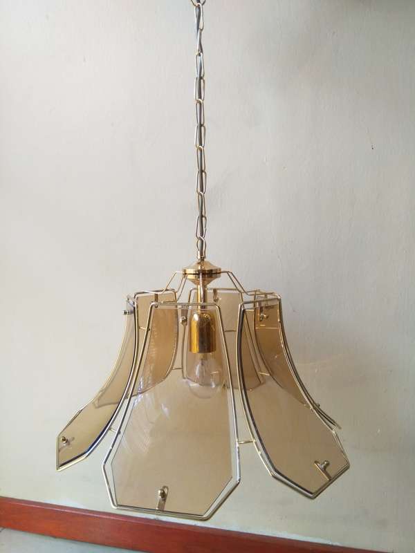 Vintage pendant light fitting and 2 wall lights