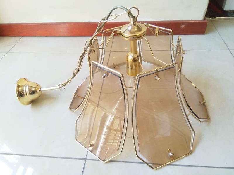 Vintage pendant light fitting and 2 wall lights