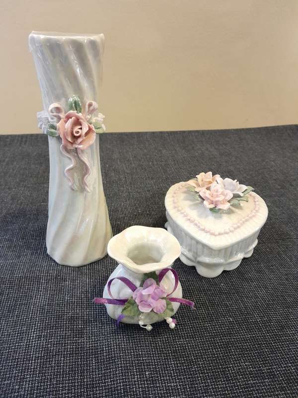 Marble ceramic ornaments 3 piece set