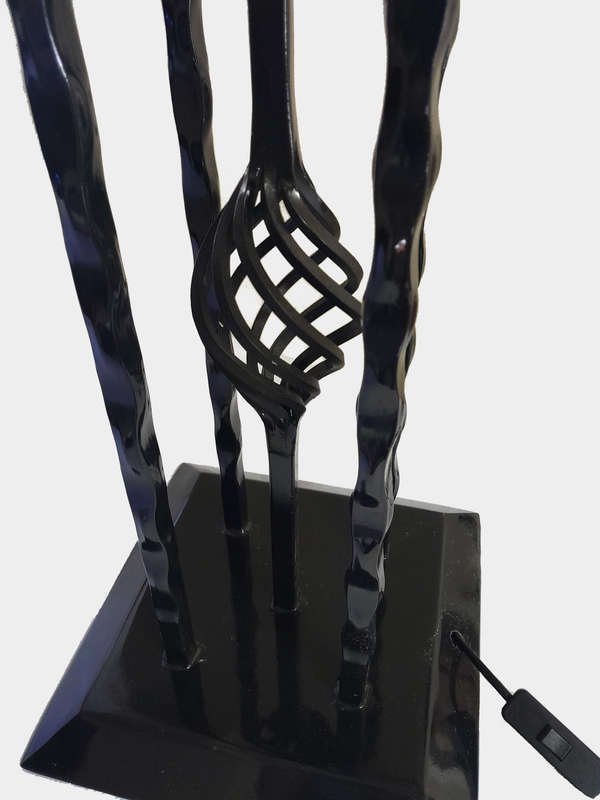 Wrought iron lamp stand - gloss black