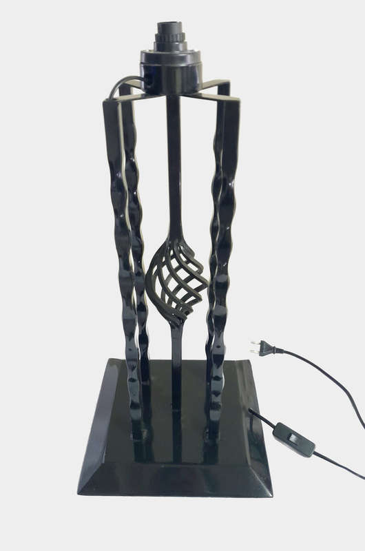 Wrought iron lamp stand - gloss black