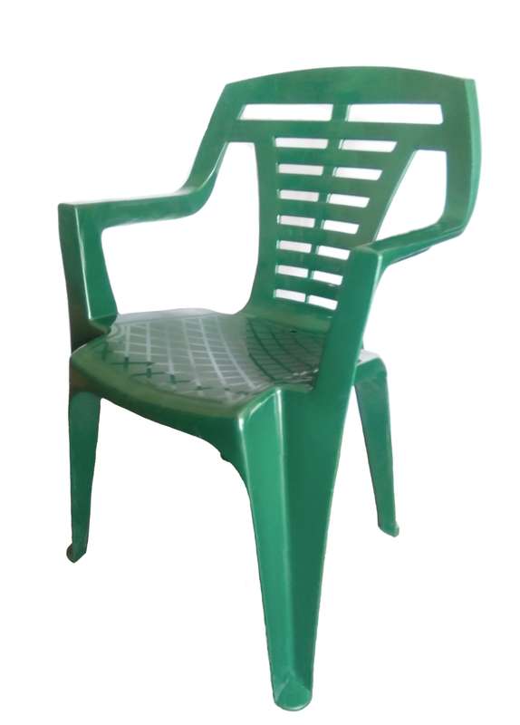 Plastic Chair with arm rests - High quality, Dark Green