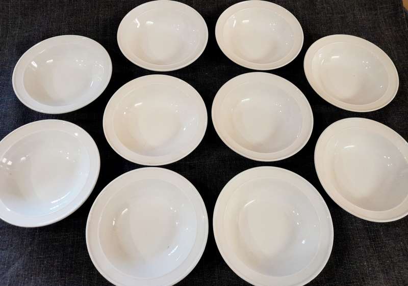 White cereal bowls - DuraCeram vitrified porcelain
