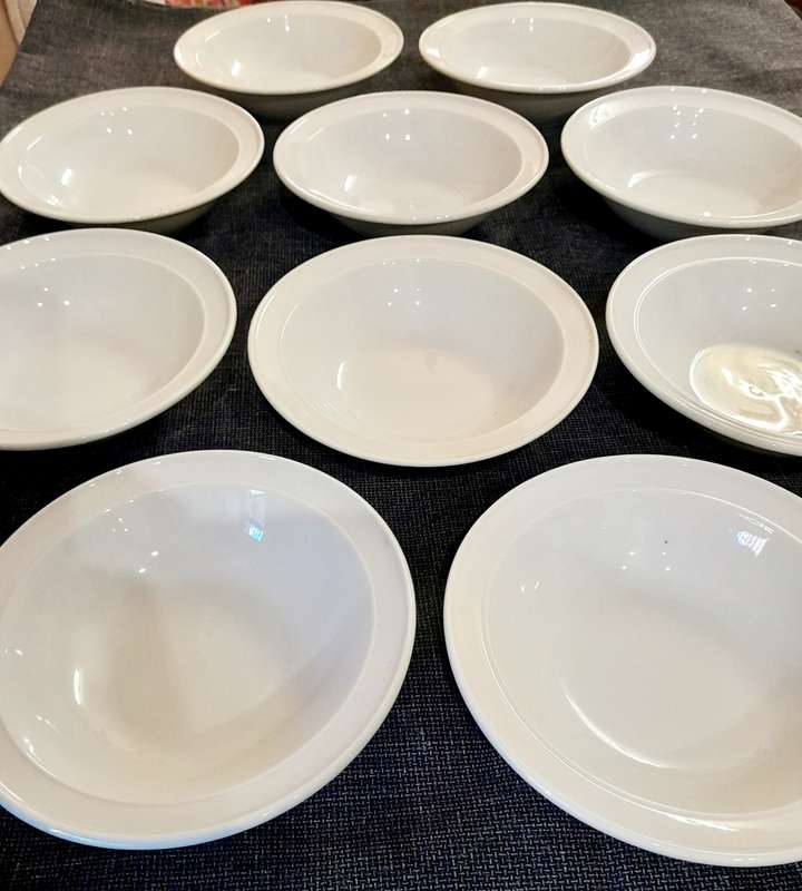 White cereal bowls - DuraCeram vitrified porcelain