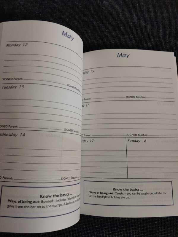 ICC cricket world cup 2003 school diary