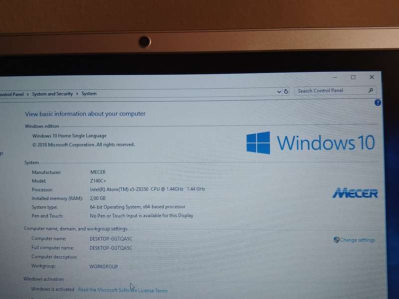Mecer Z140C 14inch Windows 10 laptop