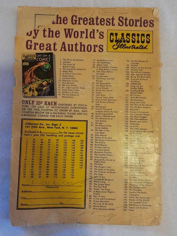 Vintage Comic Book 1950s Classics Illustrated Caesars Conquests