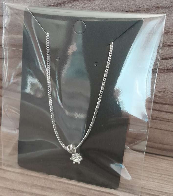Silver Cubic Zirconia pendant chain necklace