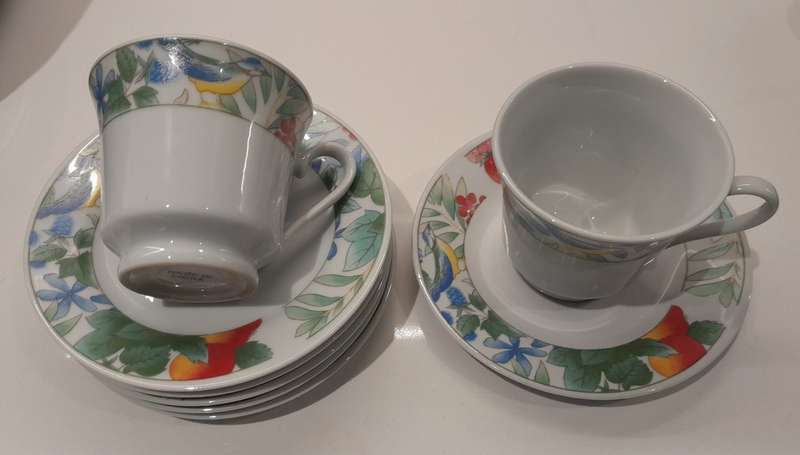 Vintage porcelain tea cup and saucer set 12pce