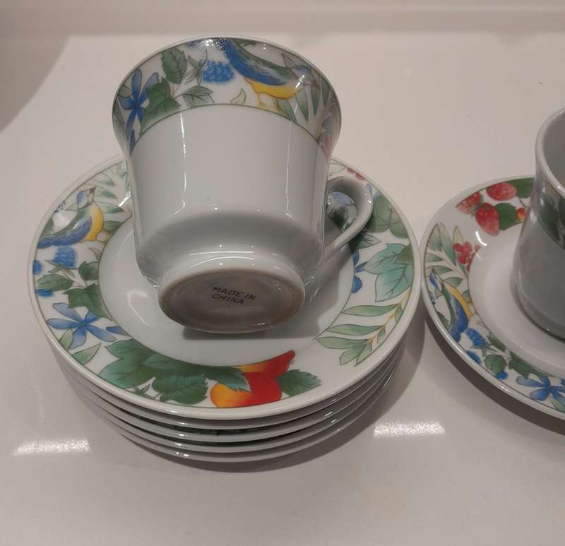 Vintage porcelain tea cup and saucer set 12pce