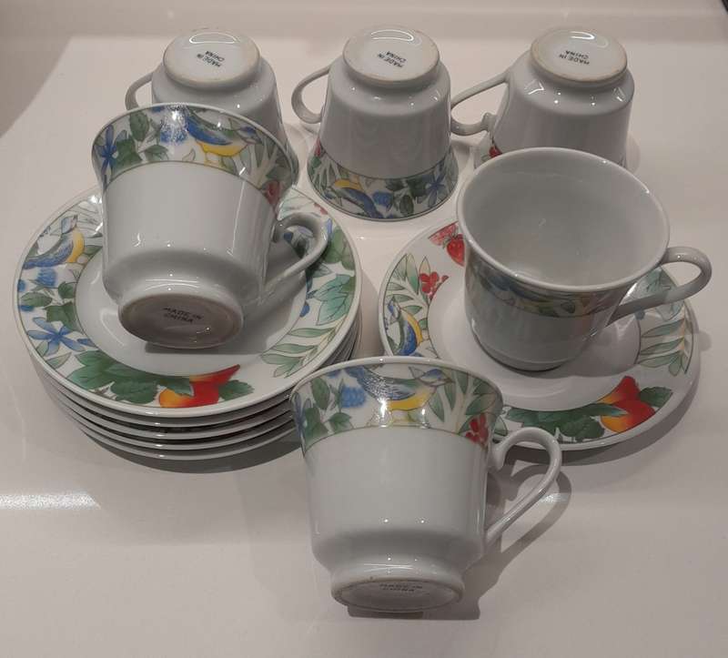 Vintage porcelain tea cup and saucer set 12pce