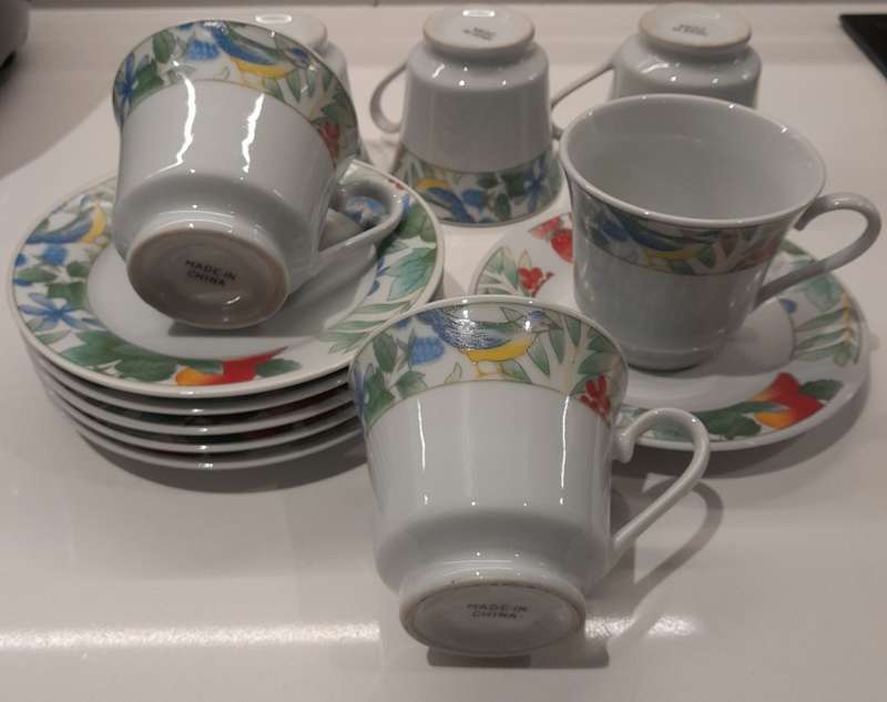 Vintage porcelain tea cup and saucer set 12pce