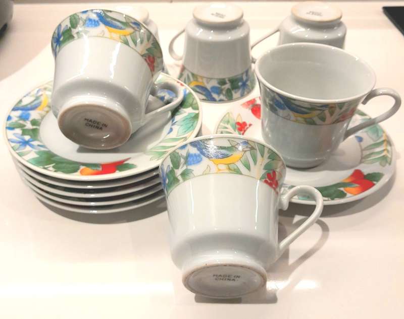 Vintage porcelain tea cup and saucer set 12pce