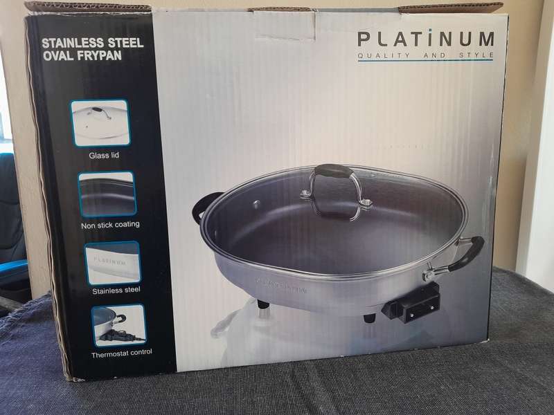 Stainless Steel Electric frying pan non stick large oval NEW