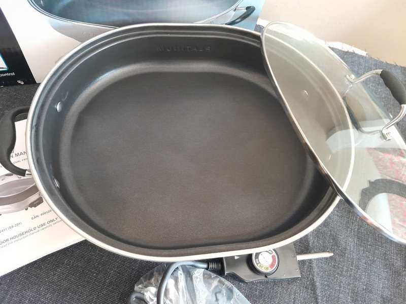 Stainless Steel Electric frying pan non stick large oval NEW