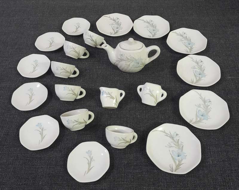 Vintage white floral porcelain tea set complete