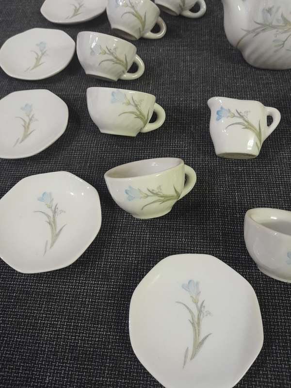 Vintage white floral porcelain tea set complete