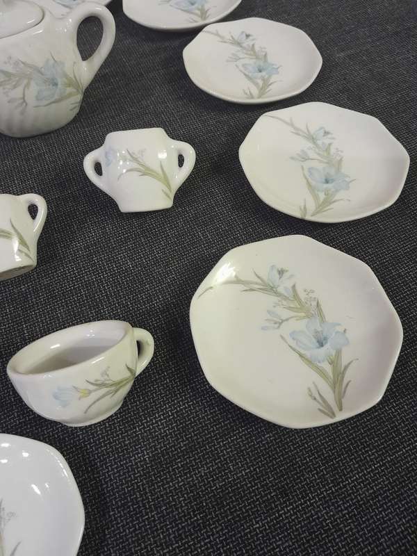 Vintage white floral porcelain tea set complete