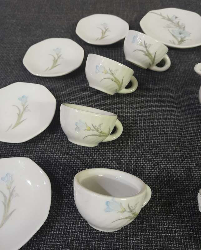 Vintage white floral porcelain tea set complete