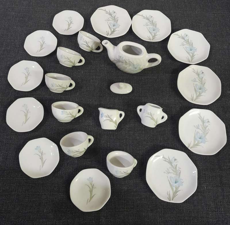 Vintage white floral porcelain tea set complete