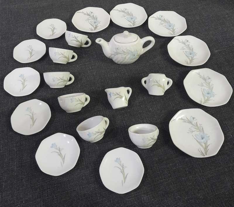Vintage white floral porcelain tea set complete