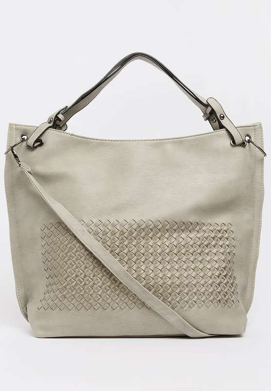 Stylish large travel tote handbag leather look Cream