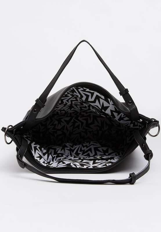 Stylish large travel tote hand bag leather look Black