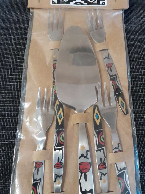 Heritage series Cake server set with cake lifter, 6 forks and sugar spoon