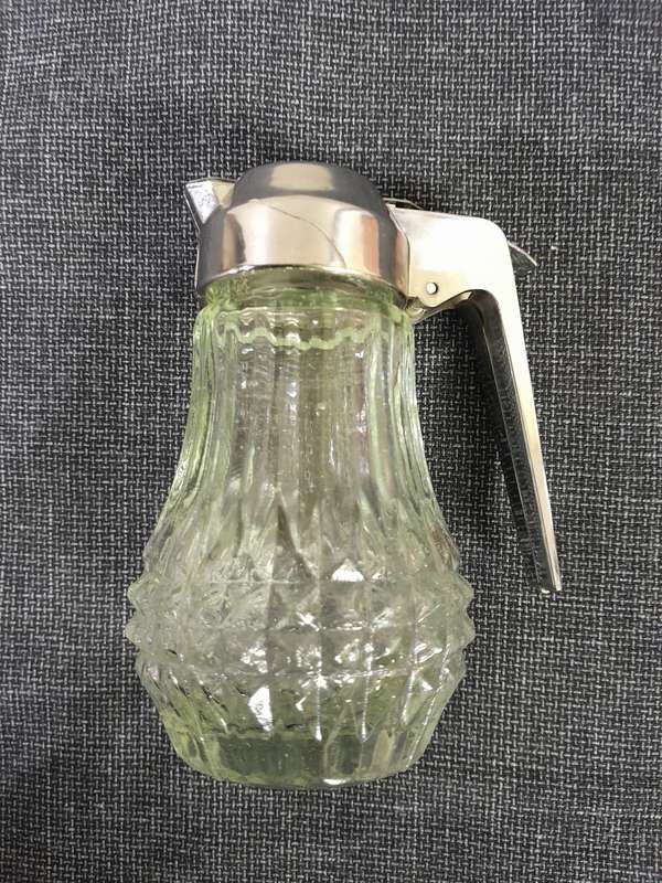 Vintage honey dispenser crystal cut glass bottle