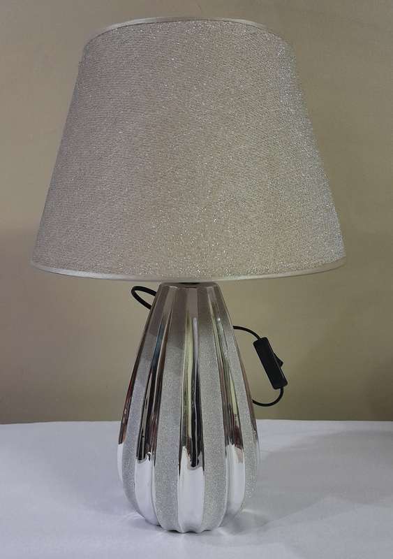 Beautiful Silver and Cream table lamp lampshade