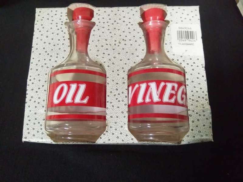 Oil and Vinegar Glass Dispenser Bottle Pourer Set