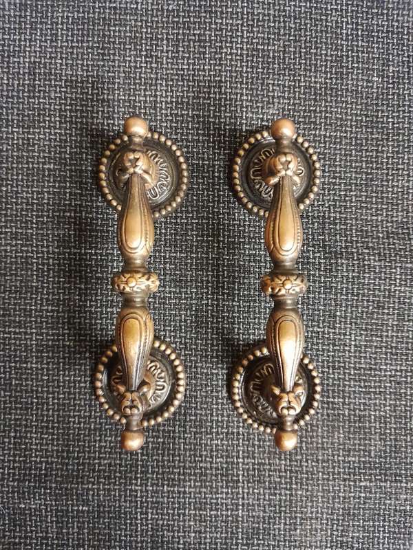 Pair of vintage antique door handles
