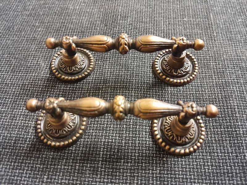 Pair of vintage antique door handles