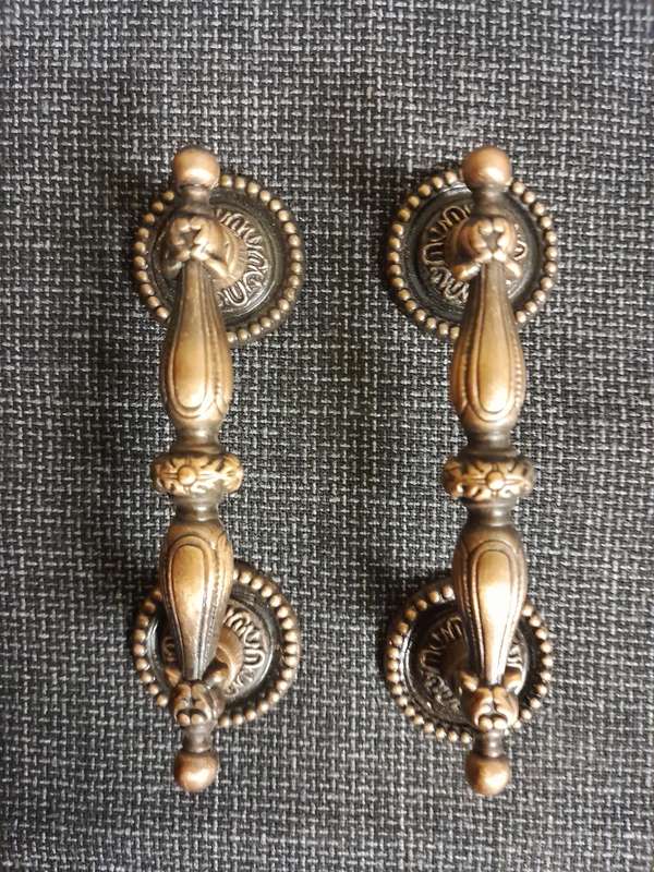 Pair of vintage antique door handles
