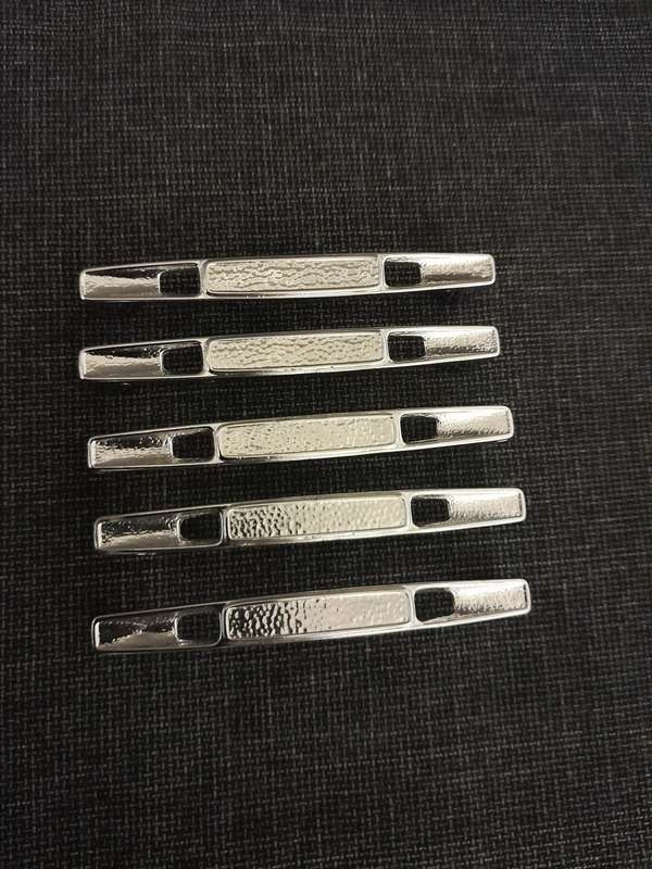 Vintage metal door handles silver x 5