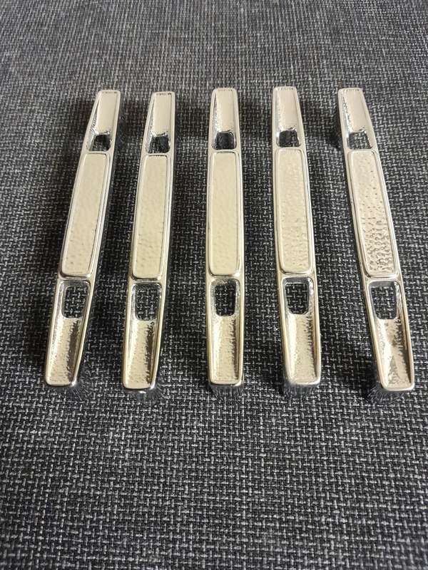 Vintage metal door handles silver x 5