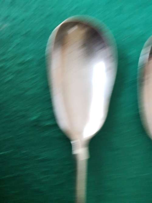 ANTIQUE EPNS SERVING SPOON AND FORK SPOON DESIGN SET WITH PORCILIN HANDLES